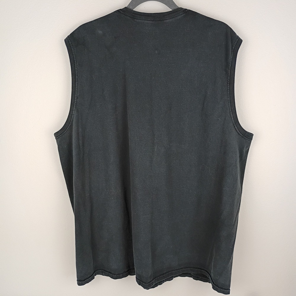 Athletic Works Mens 2XL Black Muscle Tee Sleeveless Cotton Gym Shirt 50-52 - Picture 2 of 5